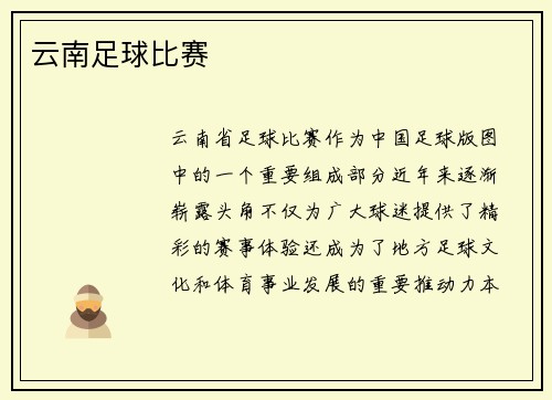 云南足球比赛